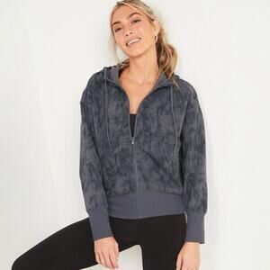 Old Navy Active Dynamic Fleece Zip Hoodie Smoky Grey size Large Fall Activewear